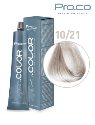 Vopsea de par profesionala PRO.COLOR 100 ml - Pro.Co - 10/21 BLOND EXTRA DESCHIS IRISE CENUSIU foto