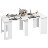 HOMCOM Masă de dining pliabilă, masă de dining bucătărie extensibilă pentru p&acirc;nă la 6 persoane, pentru spații mici, sală de mese, alb | Aosom Romania