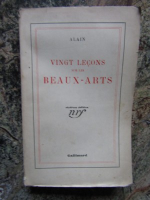 VINGT LE&amp;Ccedil;ONS SUR LES BEAUX - ARTS - ALAIN foto
