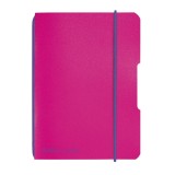 Caiet My.book Flex A6 40f 80gr Patratele Coperta Pp, Fucsia Cu Elastic Violet, Herlitz