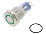 Comutator anti-vandalism verde IP67 ON-(ON) DPDT 3A/250V
