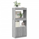 vidaXL Dulap &icirc;nalt, sonoma gri, 63x33x140 cm, lemn prelucrat