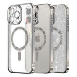 Husa pentru iPhone 15 Pro - Techsuit Luxury Glitter MagSafe - Silver
