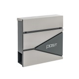 Cutie Postala Exterior Leziter Homepost Gri-antracit cu Suport Ziare si Incarcator