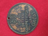 medalion rar ,90 de ani de tenis de camp la Galati ,1898 -1988