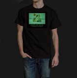Tricou Fosforescent Curaj Negru, Marime L, Luminează &icirc;n &Icirc;ntuneric, Petreceri, Cadou Special