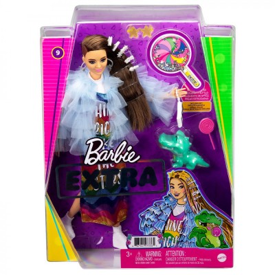 Papusa Barbie Extra Style Rochie Curcubeu foto