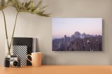 Tablou Canvas pe tema V&acirc;rfuri &icirc;n &icirc;mbrățișarea apusului matinal, 39 x 26 cm, CMCLASS