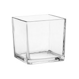 Vaza decorativa din sticla, forma patrat, 12x12 cm, ATU-086148, Oem