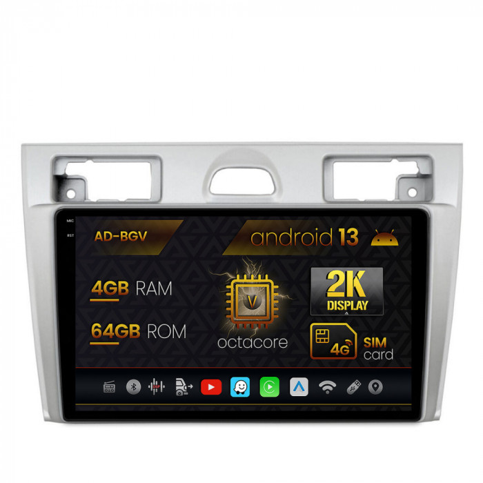 Navigatie Ford Fiesta (2002-2008), Android 13, V-Octacore 4GB RAM + 64GB ROM, 9.5 Inch - AD-BGV9004+AD-BGRKIT143