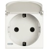 Priza schuko cu capac Axolute Bticino 2M iluminabila alb HD4141PW
