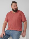 s.Oliver Big Sizes Tricou barbati big sizes cu decolteu in V, croiala Regular Fit, Roz prafuit, 5XL