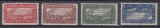 ROMANIA 1906 EXPOZITIUNEA GENERALA BUCURESTI SET 4 VINIETE BRUN LIPSA GUMA, Nestampilat