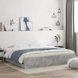 VidaXL Cadru de pat cu sertare, gri beton, 180x200 cm, lemn prelucrat 3207255