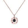 Colier Argint 925 Te Iubesc 100 Limbi, Pandantiv Proiectie, Rose Gold, Zirconiu, 42cm, MBrands