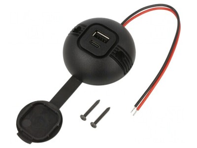 &amp;Icirc;ncărcător Auto USB A și USB C, 3A 5V, Negru foto