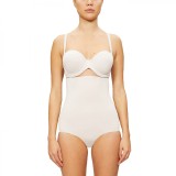 Chilot Modelator Talie Inalta Fara Cusaturi Alb, Efect Push-Up si Slabire, Silicon Antiderapant