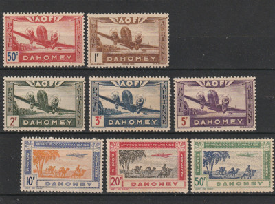 Dahomey 1942 - Posta aeriana , serie 8 valori,vezi scan verso,Mi.160-167 foto