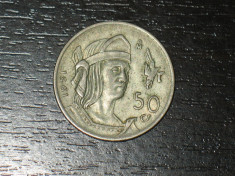 Moneda argint 50 centimos Mexic 1951 foto