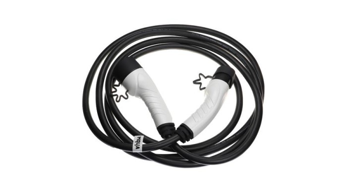 VHBW Cablu de &icirc;ncărcare pentru mașină electrică, hibridă plug-in - cablu tip 2 la tip 2, monofazat, 32 A, 7 kW, 5 m