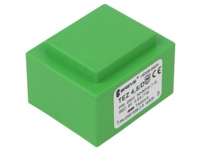 Transformator &amp;Icirc;ncapsulat 4,5VA 230VAC 9V 500mA PCB foto