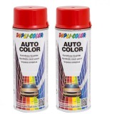 Set 2 x Vopsea Spray Auto Dacia Roșu Nova DUPLI-COLOR 350ml, Retuș Auto, Uscare Rapida, Rezistent UV, Luciu Durabil