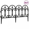Borduri de gazon, 17 buc., negru, 10 m, PP