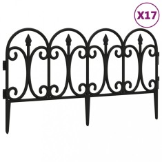 Borduri de gazon, 17 buc., negru, 10 m, PP foto