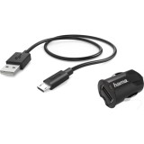 Incarcator auto Hama 178380, MicroUSB, Negru