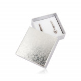 Cutie cadou pentru cercei sau inel - culoare argintie, ornamente