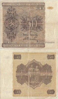 1945 , 50 markkaa ( P-79a.14) - Finlanda foto