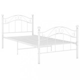 vidaXL Cadru de pat, alb, 100x200 cm, metal