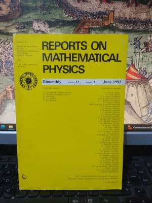 Reports on mathematical Physics, Torun, nr. 3, vol. 32, iunie 1993, 051 foto