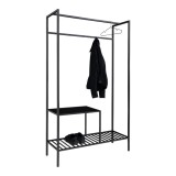 Cumpara ieftin Suport haine Vita, 2 rafturi, negru, cadru negru 101x38x170 cm