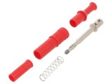 Conector banană 4mm roşu 36A cu izolaţie 80,4mm