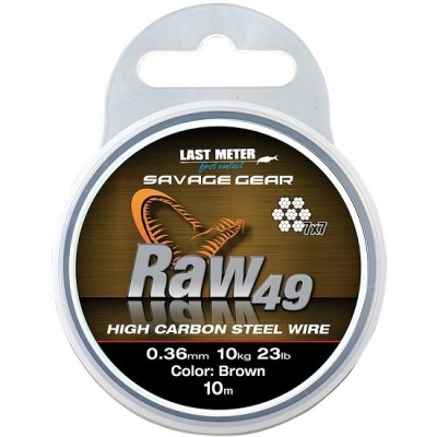Fir Struna Savage Gear RAW 49 Uncoated Brown 10m 0.54mm 23kg foto