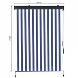 Outsunny Copertina Retractabila tip Rulou Impermeabila Functioneaza cu Manivela Alb si Albastru 140 x 200 cm