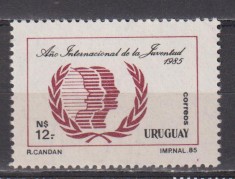 ANUL INTERNATIONAL AL TINERETULUI 1985 URUGUAY MI. 1715 MNH