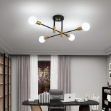 Lustra Modernist Gentile, 4x E27, Negru si Auriu, Design Modern ModernLight Concept