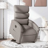 vidaXL Fotoliu electric rabatabil cu ridicare, gri taupe, textil 3204010
