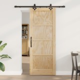 Ușă glisantă vidaXL cu set de hardware &#039;ORKDAL&#039;din lemn masiv de pin, Ușă interioară vidaXL &#039;ORKDAL&#039;78x202x4 cm din lemn masiv de pin