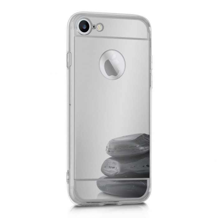 Husa protectie efect oglinda pentru iPhone 6 / 6S, Luxury Silver Plated