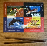 Campionii faunei, bloc de 4 timbre 2015 LP 2054