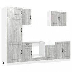 Set de dulapuri de bucatarie 7 piese &amp;bdquo;Kalmar&amp;rdquo; lemn Sonoma gri foto