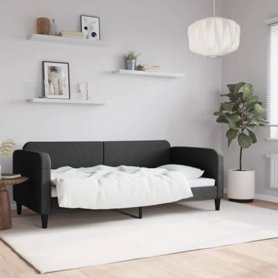vidaXL Cadru de pat, negru, 90x190 cm, material textil 354045 foto