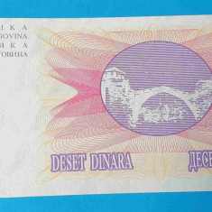 Bosnia Hertegovina - 10 Dinari 1992 - Bancnota in stare UNC