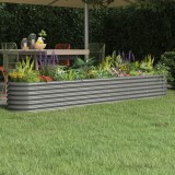 vidaXL Strat &icirc;nălțat grădină gri 260x40x36cm oțel vopsit electrostatic