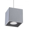 Lampă Suspendată Quad Gri Aluminiu 1 Bec Pătrat Modern De Interior