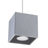 Lampă Suspendată Quad Gri Aluminiu 1 Bec Pătrat Modern De Interior