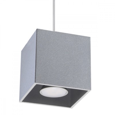 Lampă Suspendată Quad Gri Aluminiu 1 Bec Pătrat Modern De Interior foto